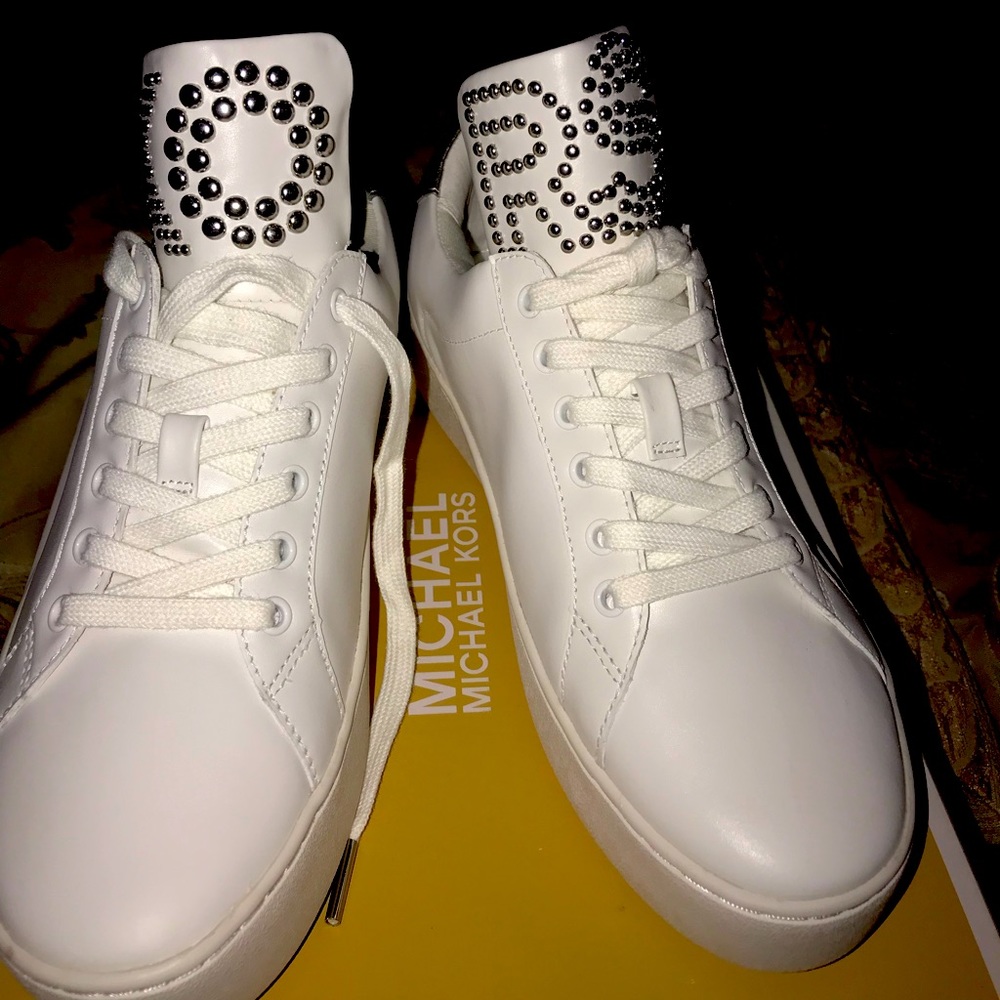 Michael by Michael Kors Studded Mindy Lace Up Leather Sneaker